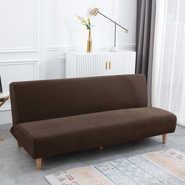 YZFZP Elastischer Jacquard-Sofaüberzug in Braun für armlose Sofas und Betten - Bild 1