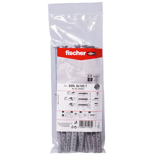 Fischer Langschaftdübel SXRL aus Nylon in Grau, Durchmesser: 8 mm, Länge: 100 mm, inklusive Schrauben - Bild 2