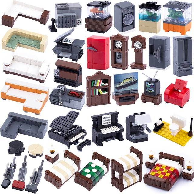BRICKPANDA MOC Stadt Haus Möbel Bausteine Kit, Set / Bundle - Bild 1