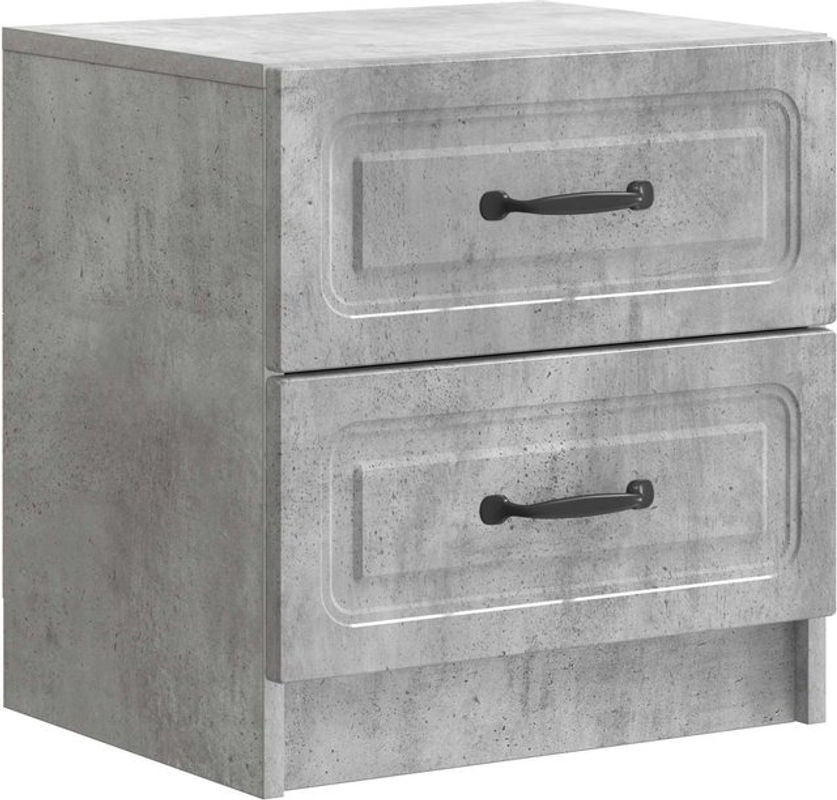 Nachttisch vidaXL in Betongrau im Industrial Design aus Holzwerkstoff, B/T/H: 43 x 34,5 x 44,5 cm - Bild 1