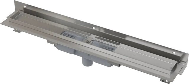 Alcadrain APZ1104 Flexible Low-Duschrinne mit Edelstahlrost in Silber, B/T/H: 55 cm x 20,5 cm x 6,2 cm - Bild 1