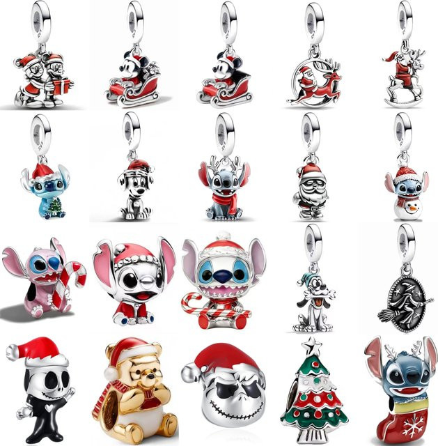 Disney Anhänger-Charms, Perle, Silber, Damen, Weihnachten - Bild 1