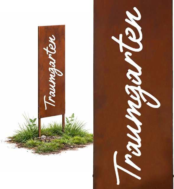 Wetterfester Gartenstecker aus Eisen von Relaxdays in Rostbraun, Höhe: 115 cm, Breite: 28 cm - Bild 1