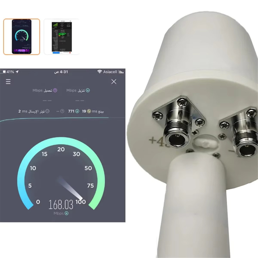 Mesh Dual Polarisation 5G Antenne Feed Horn 1700-4200 MHz WiFi 3G 4G 5G Parabolschale Reflektor 2x 32dBi in Weiß - Bild 2
