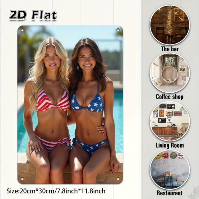 CIFBUY Leinwand-Wandkunst Bikini-Mädchen in Mehrfarbig - Bild 1