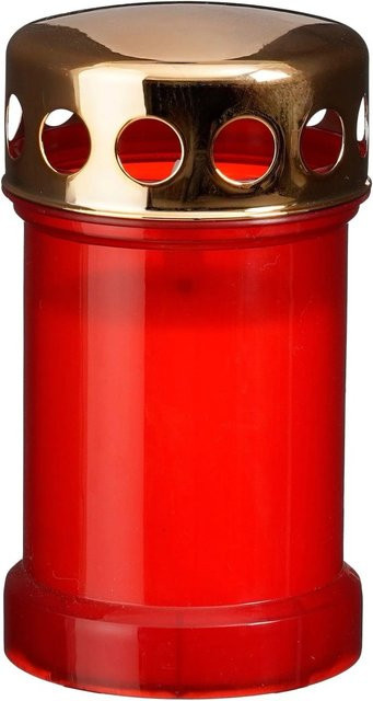 Luca Lighting LED-Grablicht Rot aus Glas für Traueranzeigen, Durchmesser: 7,5 cm, Höhe: 13 cm - Bild 1