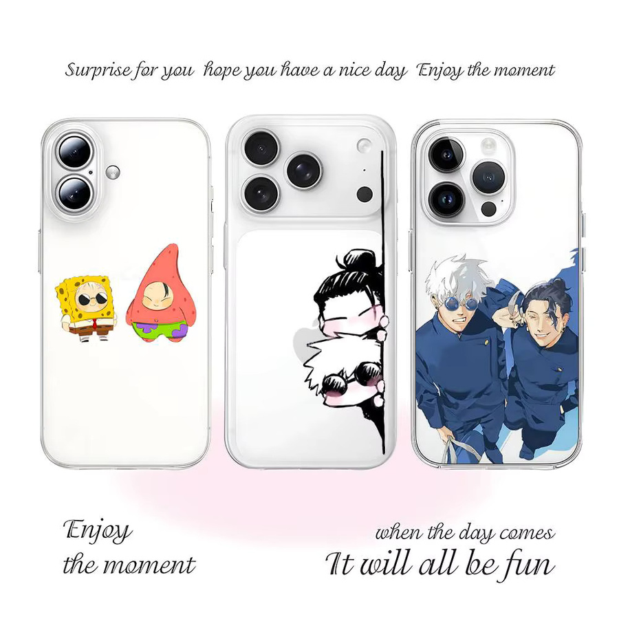 Transparente Handyhülle mit Satoru Gojo und Suguru Geto Design für iPhone 11 bis iPhone 17 Pro Max - Bild 2