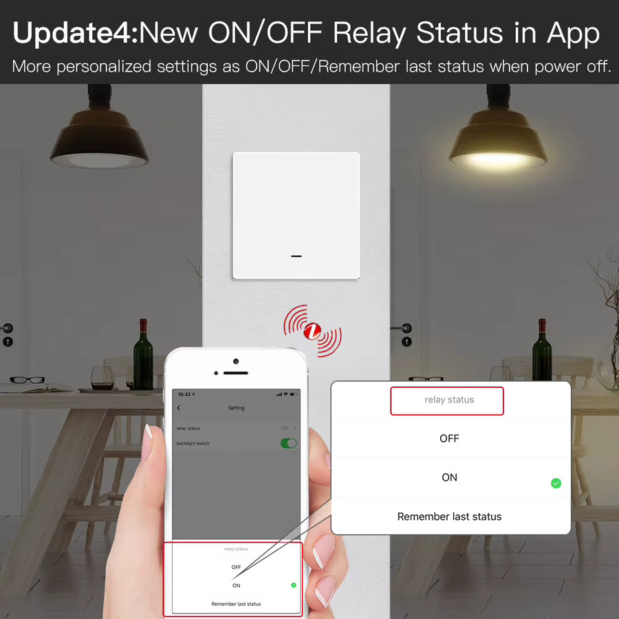 MOES Tuya ZigBee Smart Lichtschalter ohne Neutralleiter, kompatibel mit Alexa und Google Home, in Weiß oder Grau - Bild 4