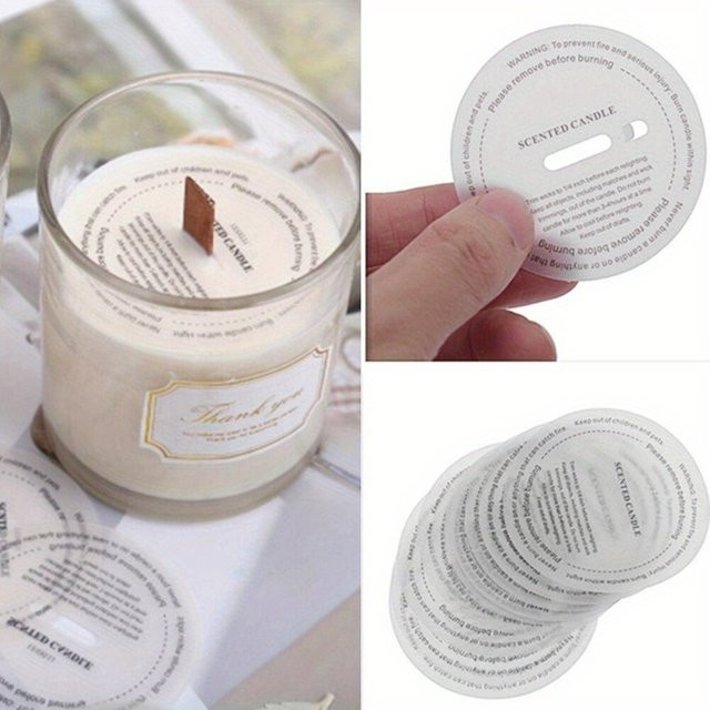 20 Stück transparente DIY Duftkerzen Aufkleber aus Papier für Tassen und Kerzenbecher - Bild 1