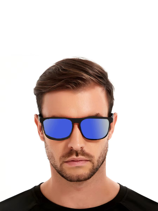 WSZ Sportsonnenbrille, quadratisch, Vollrand, Kunststoff, schwarz, Unisex - Bild 2