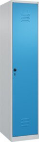 C+P Spind Classic PLUS Garderobenschrank mit 1 Abteil und mittiger Trennwand, Stahlkonstruktion, grau/blau, H x B x T: 185 x 40 x 50 cm - Bild 1