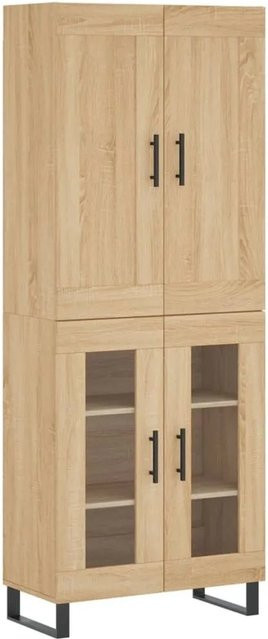 vidaXL Highboard Sonoma-Eiche mit Glastüren und Regalen, B/T/H: 69,5 x 34,0 x 180,0 cm - Bild 1