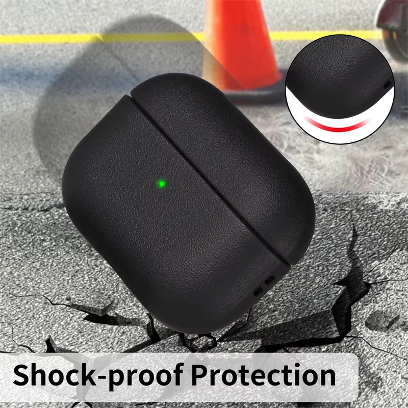 Schutzhülle für Apple AirPods Pro 3 Generation mit Lanyard in Schwarz, Frosted Soft Shell Case - Bild 4