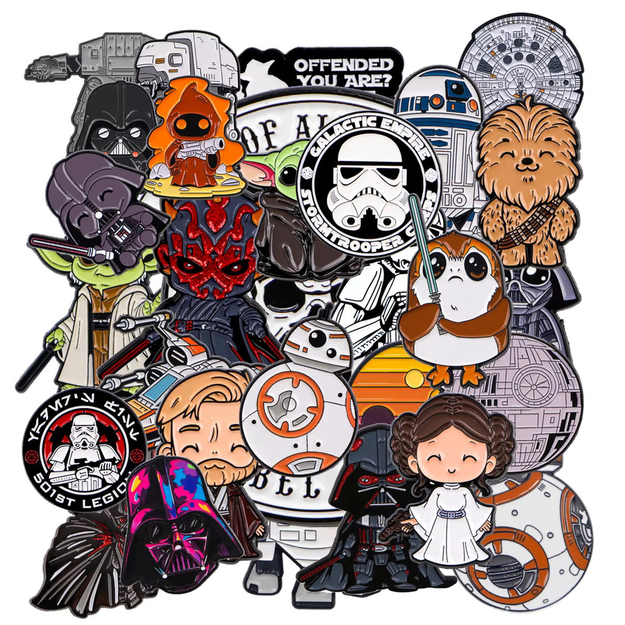 50 Stück Emaille-Pins Broschen Star Wars, Unisex - Bild 2