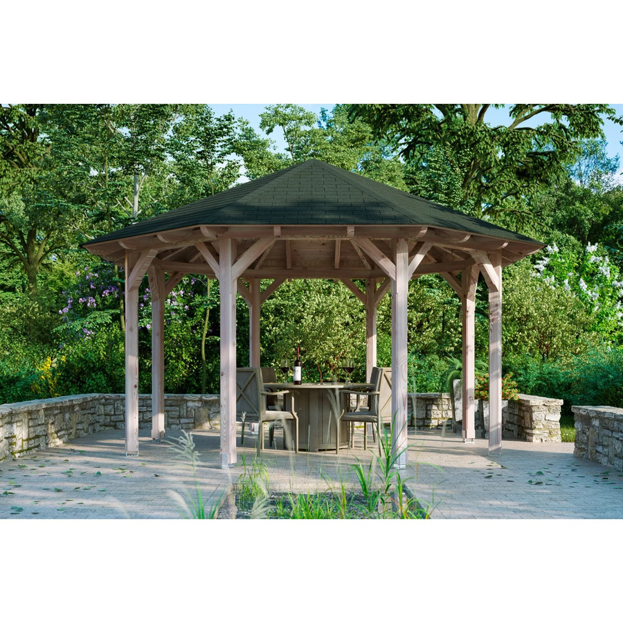 SKANHOLZ Pavillon Lyon 2 aus Douglasie Vollholz in Beige, B/H/T: 484 x 330 x 484 cm - Bild 4