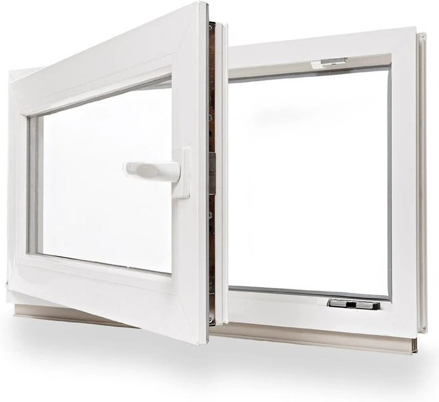 Framelux Kunststofffenster Proline Weiß mit 2-Fach Verglasung Rechtsanschlag B: 75,0 cm, H: 55,0 cm - Bild 1