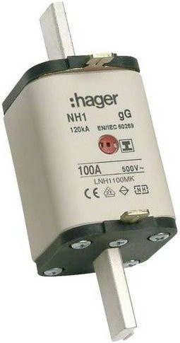 Hager NH-Sicherung LNH1100MK 100A Silber 3er-Set - Bild 1