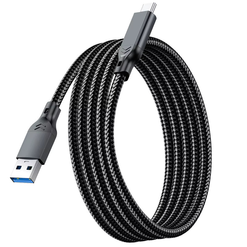 USB-A auf USB-C Datenkabel Schwarz mit 10 Gbit/s Übertragungsrate und 60 W Schnellladefunktion QC 3.0 - Bild 2