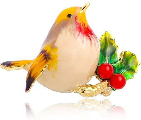 YIRAN Brosche Vogel Elster, Emaille, Bunt, Damen - Bild 1