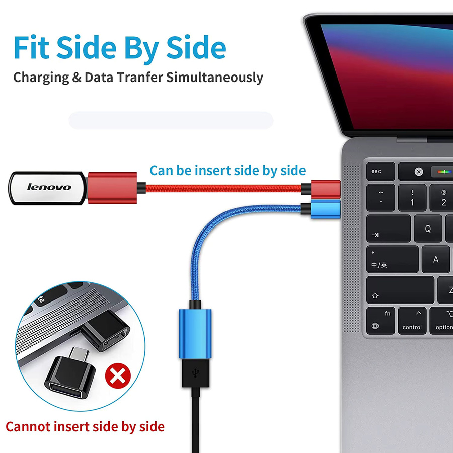 AILEHKUO USB-C zu USB OTG Kabeladapter in Blau für Plug-and-Play Dateiübertragung - Bild 4