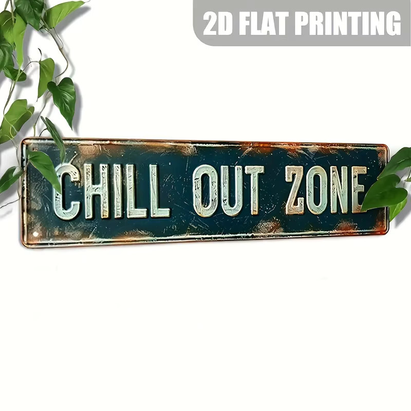 Vintage Wanddekoration Chill-Out-Zone aus Aluminium von Hello Young als Metallschild für Terrasse und Garten - Bild 5