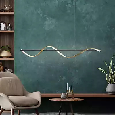 Paul Neuhaus Q-Swing LED-Pendelleuchte in Anthrazit und Gold/Messing, dimmbar mit Fernbedienung - Bild 2