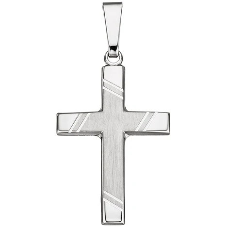 Colfem Anhänger Kreuz, 925 Sterling Silber, matt, Unisex - Bild 1