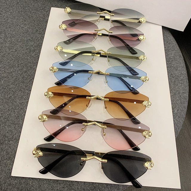 Ah-Mee Sonnenbrille Cat Eye, randlos, Metall, Unisex - Bild 1
