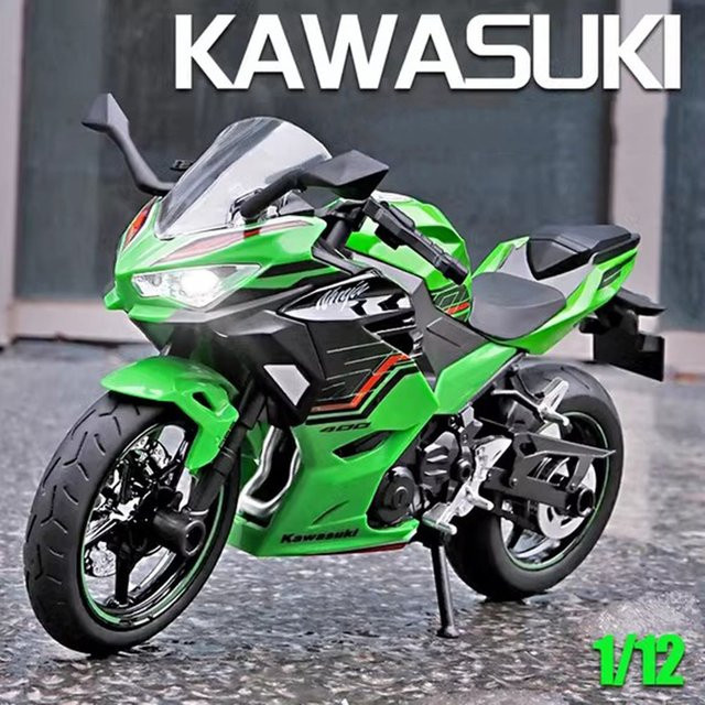 Kawasaki Ninja400 ZX6R, Diecast Modell Motorrad, 1:12, mit Licht - Bild 1