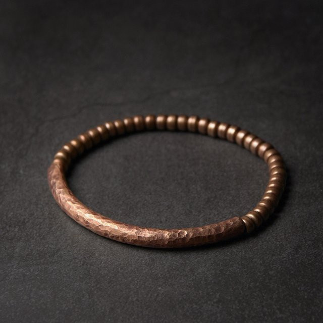 reikinn Armband, Kupfer, gehämmert, oxidiert, Unisex - Bild 1