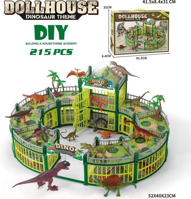 Linyi toy car, Dinosaurierpark Modell, pädagogische Montage Modell Spielzeuge, beige - Bild 1