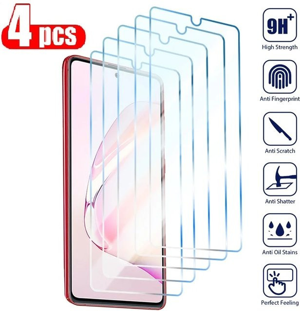 4 Stück Samsung Displayschutzfolie aus gehärtetem Glas für A41 A33 A30S A24 A23 A22 A20 4G 5G transparent - Bild 1