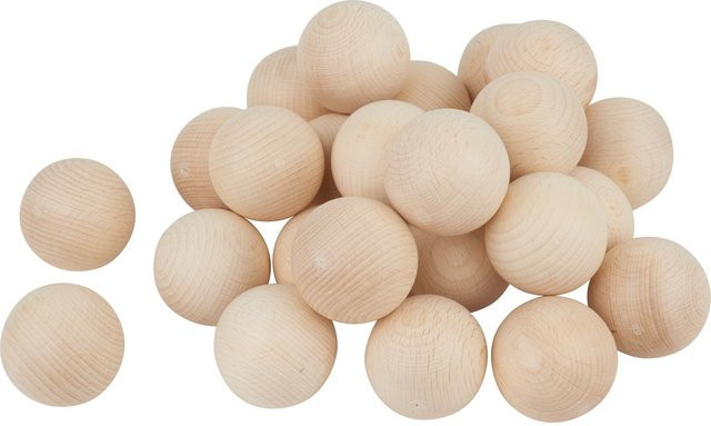 VBS Holzkugeln aus Buchenholz ohne Bohrung, Farbe: Beige/Natural, Durchmesser: 4 cm, 25 Stück - Bild 1