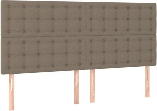 vidaXL LED Kopfteil modern in Beige mit USB-Ladeport und integrierter Beleuchtung, B/T/H: 180 x 5 x 118/128 cm - Bild 1