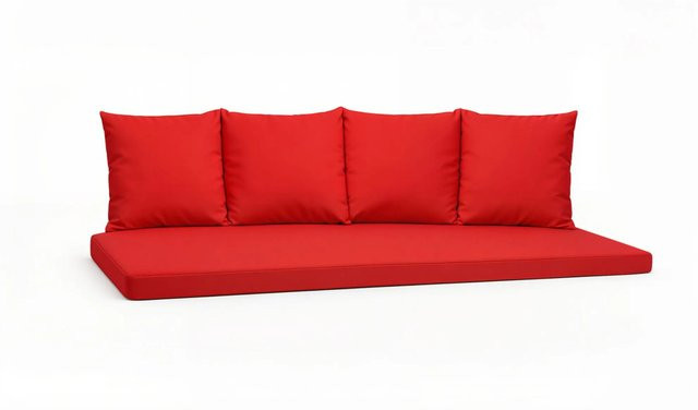 Setgarden Mix Bench Kissen Set für 3-Sitzer Bänke, rot, B/T/H: 170 x 60 x 5 cm und 50 x 56 x 4 cm - Bild 1
