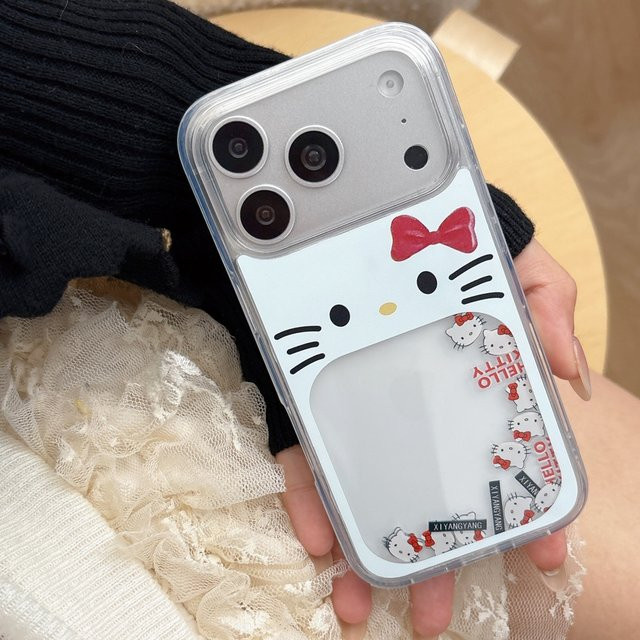 Hello Kitty Quicksand Slider Bow Schutzhülle für Apple iPhone 17 16 15 14 13 Pro Max Transparent - Bild 1