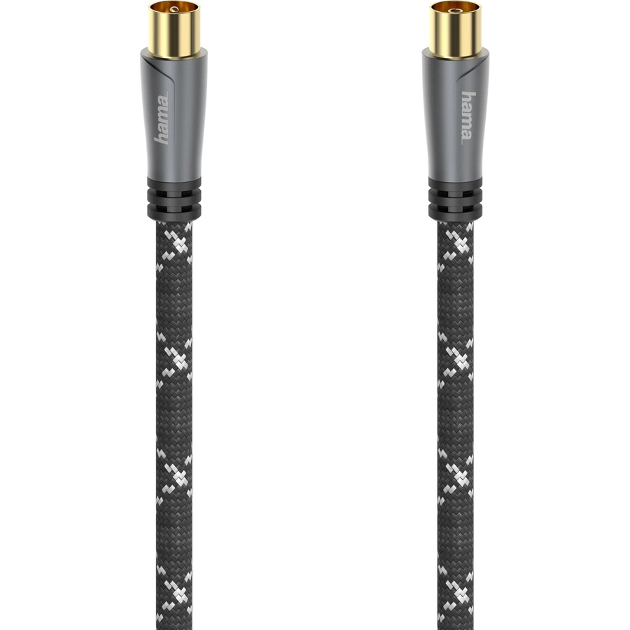 Hama Antennen-Kabel Koax-Stecker zu Koax-Kupplung Schwarz/Grau 1,5 m - Bild 2