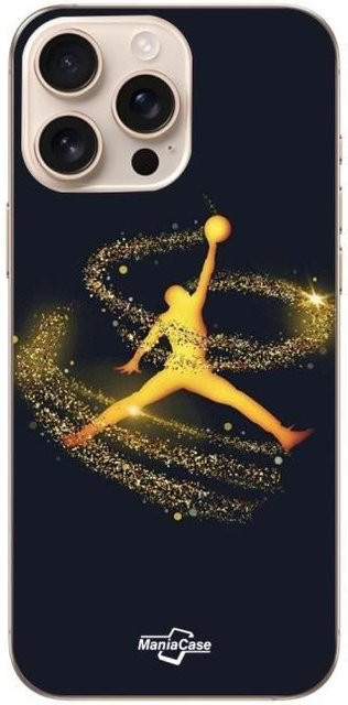 Maniacase Schutzhülle für iPhone 16 Pro Max mit Jordan Logo in Schwarz/Gold - Bild 1