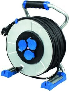 as-Schwabe Metall-Kabeltrommel XPERTS IRON-COAT in Blau mit 40 m Kabellänge - Bild 1