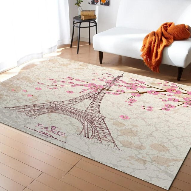 Karpetti Japanischer Sakura Kirschblüten Teppich mit floralem Design, rutschfest, B/T: 180 x 60 cm - Bild 1