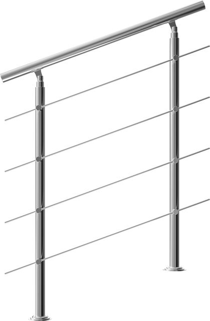 Treppengeländer aus Edelstahl von MONZANA in Silber mit 4 Streben, Höhe: 107,5 cm - Bild 1