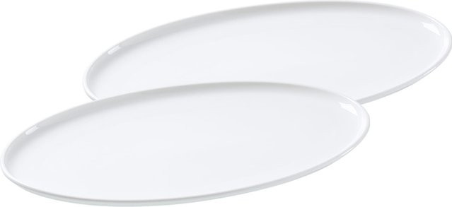 Ritzenhoff & Breker Servierplatten Skagen aus Porzellan, 2er Set, Weiß, B: 30 cm, T: 17,5 cm - Bild 1