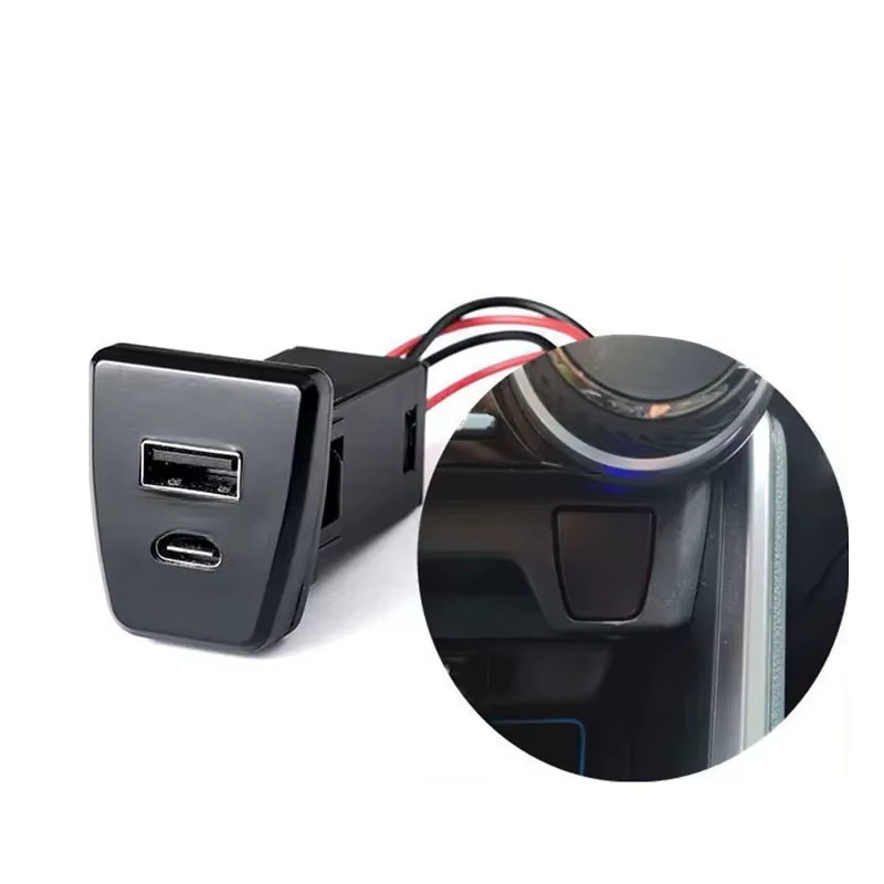 TRMODS Dual-USB QC3.0 Schnellladeanschluss Auto-Mittelkonsole-Steckdose in Schwarz für Toyota RAV4 und Wildlander 20-24 - Bild 5