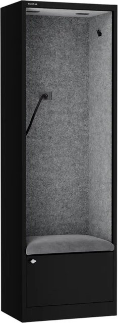 JAN NOWAK Akustikkabine SALLY Telefonkabine mit Schalldämmung Schwarz-Grau, H x B x T: 185 x 60 x 40 cm - Bild 1