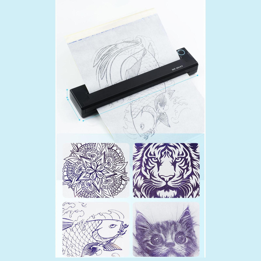 Tragbarer kabelloser Bluetooth Thermodrucker von aimo in Schwarz für Transferpapier, Breite: 210 mm, Höhe: 218 mm - Bild 3