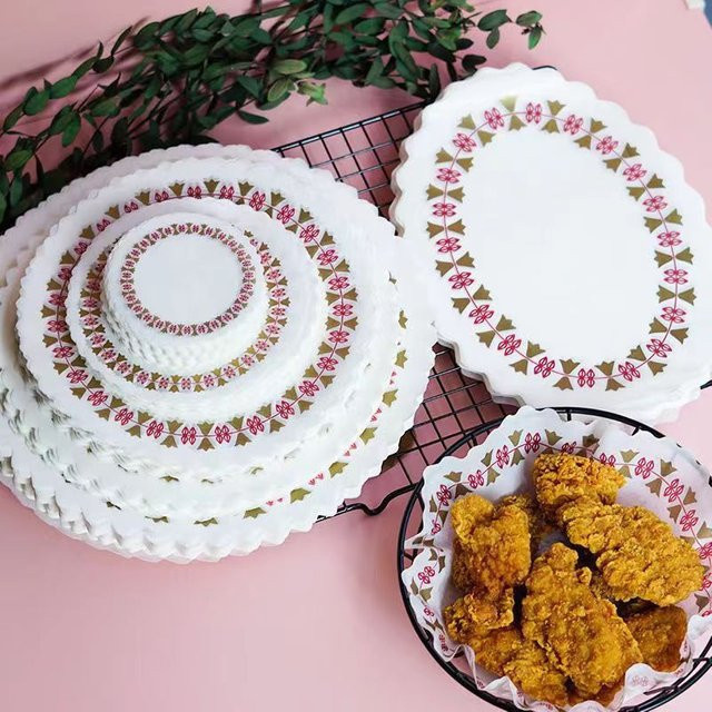 100er-Pack Weiße Runde Einweg-Tischsets aus Fettfestem Papier für Hochzeit und Geburtstag - Bild 1