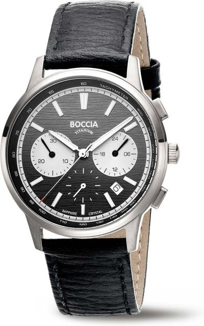Boccia Chronograph, Titan, Quarz, 40 mm, Leder, Herren - Bild 1