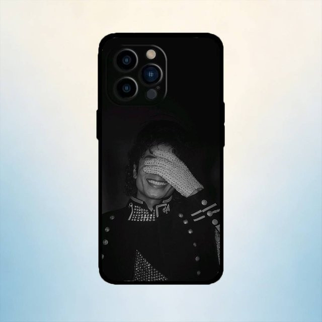 AAA Music Michael Jackson Handyhülle aus weichem Silikon für iPhone 17, 16, 15, 14, 13, 12, 11, Pro, Max, Plus, XS in Schwarz - Bild 1