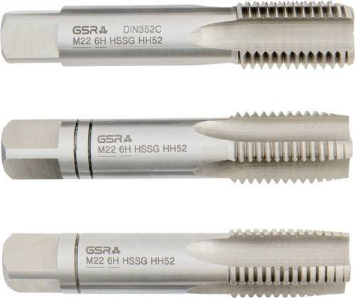 Bosch Handgewindebohrer metrisch M22 DIN 352 HSS in Silber, 3er-Set - Bild 1