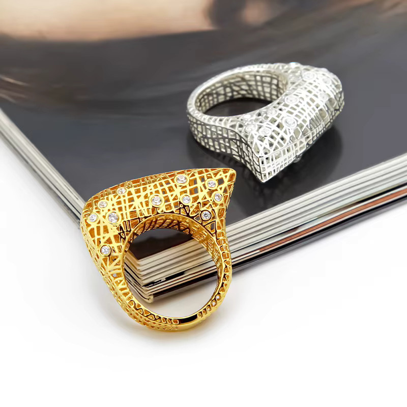 Ivog Ring, Messing, Goldfarbe, Zirkonia, Damen - Bild 3